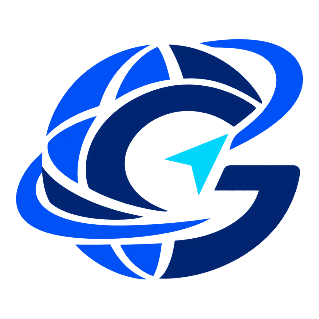 Logo GlobePilot : globe, lettre G et flèche de navigation